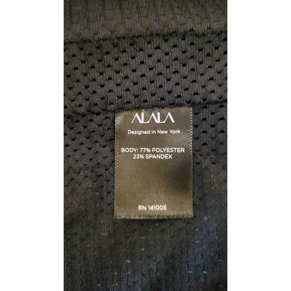 Alala Black Mesh Zip Up Sleeveless Hooded Active Vest Shirt - Picture 4 of 4